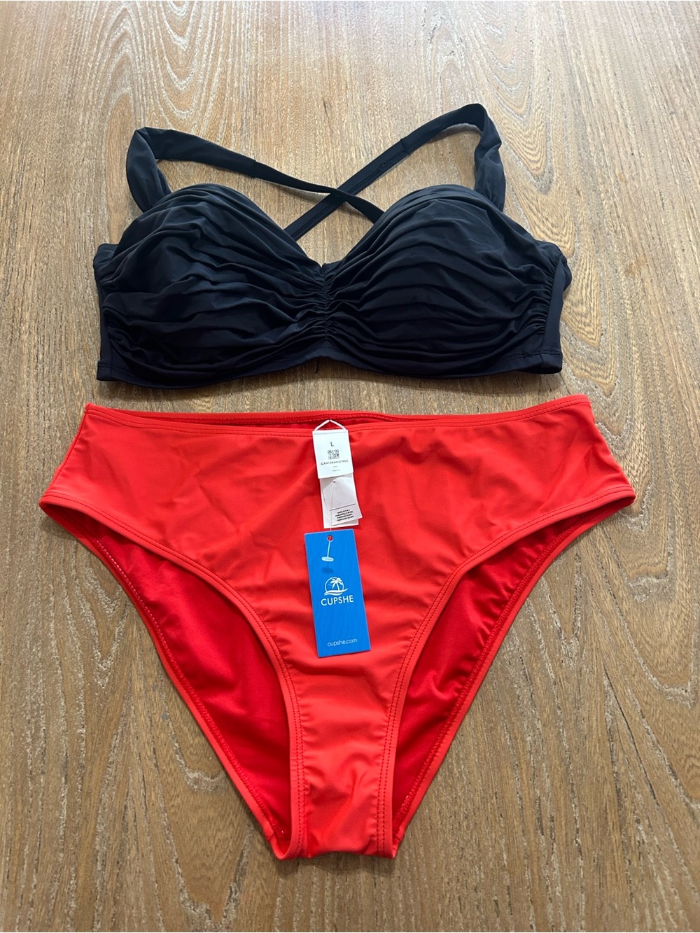 Women’s 2 Piece -  Blue Rod Beattie Underwire Top 36D & Cupshe Bottom Large NWT